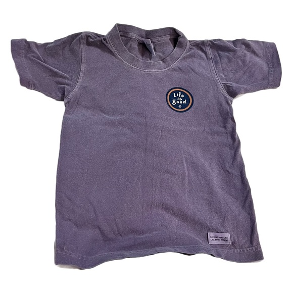 NWT Vintage Life is Good Kids Short Sleeve Tee Brown Small Dog Skateboarding - Picture 1 of 3